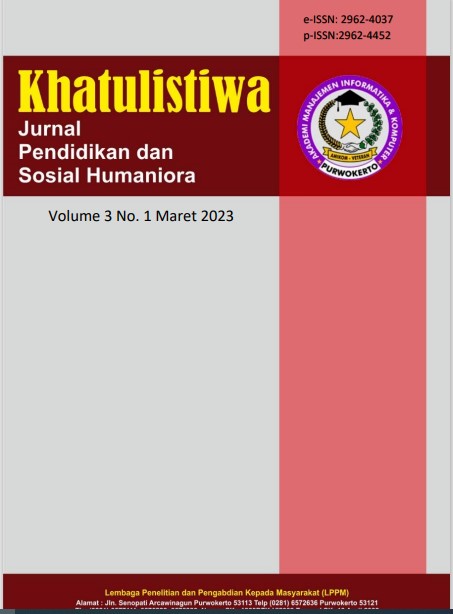 					View Vol. 3 No. 1 (2023): Maret : Jurnal Pendidikan dan Sosial Humaniora
				