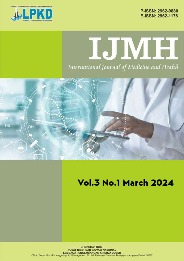 					View Vol. 3 No. 1 (2024): March : International Journal of Medicine and Health (IJMH)
				